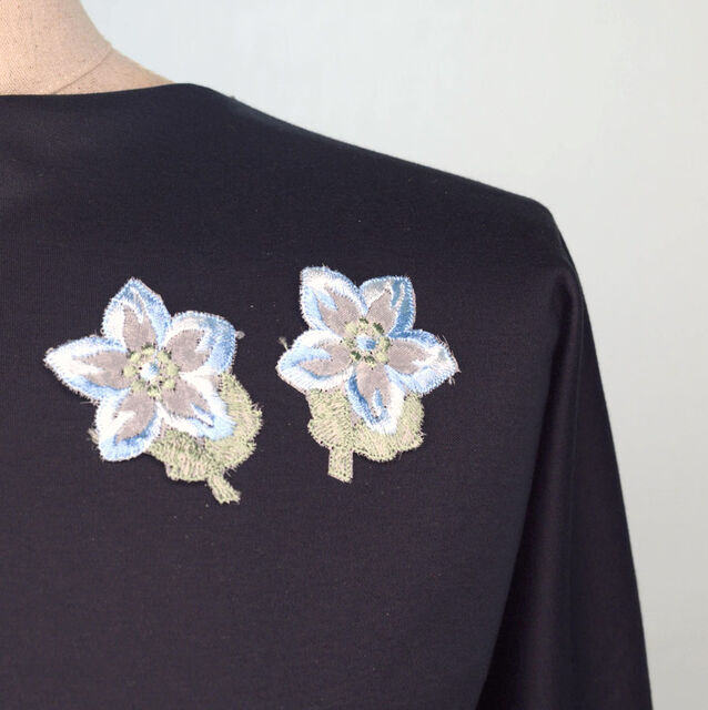 Embroidered Patch - Blue Flower