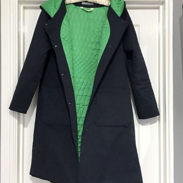 Coat- Using Green Qulited Lining Fabric