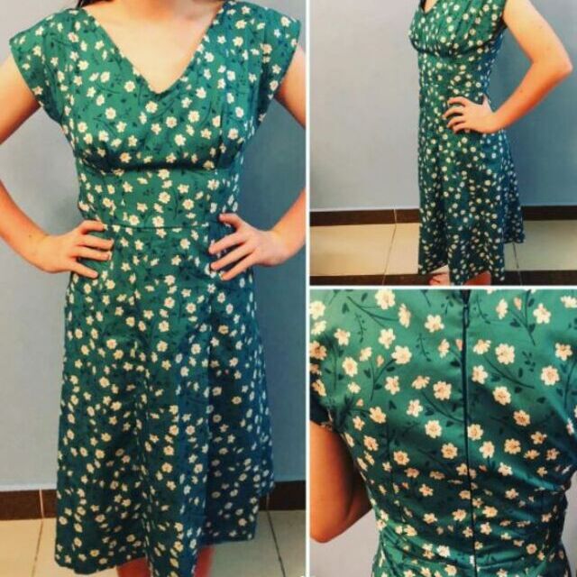 Green floral dress