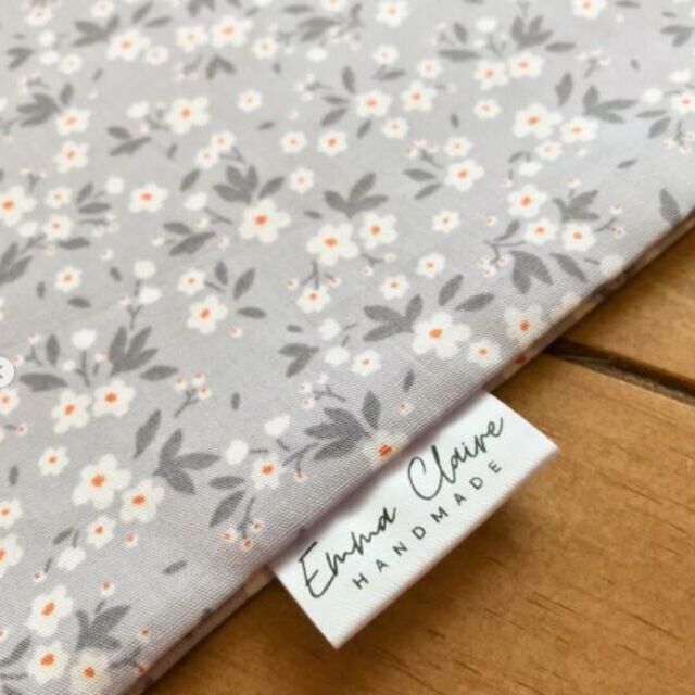 Tote bag- using canvas & grey cotton fabrics