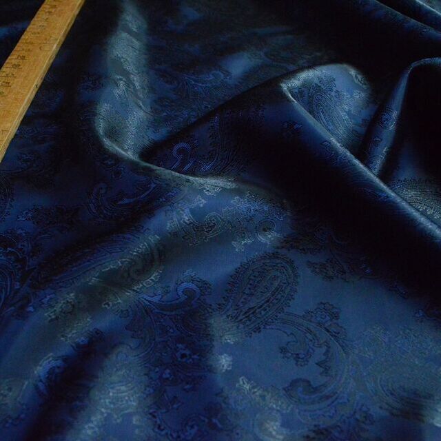 Paisley Changeant Lining - Navy