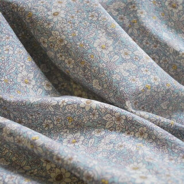 Poplin Print - Caroline - Aqua