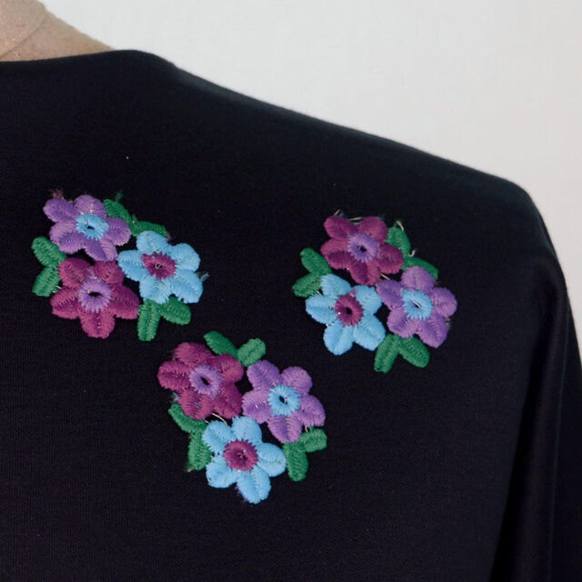 Embroidered Patch - Blue, Lilac & Purple Flower