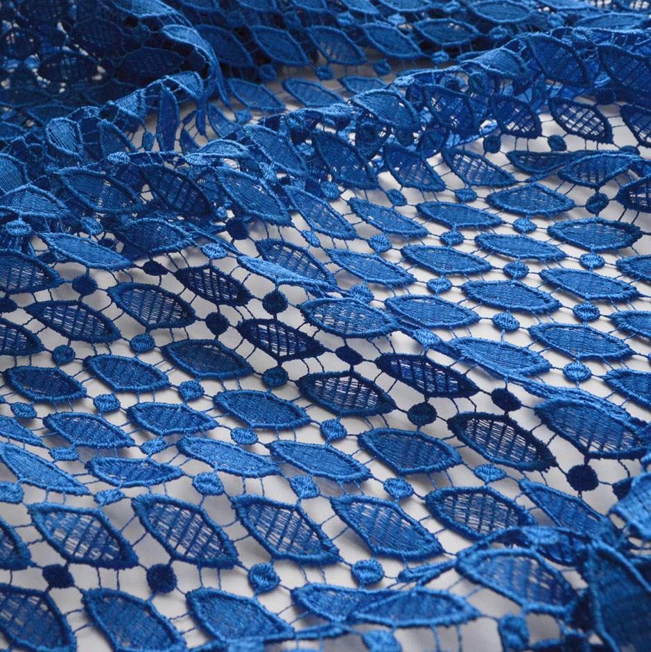 Blue shop lace fabric
