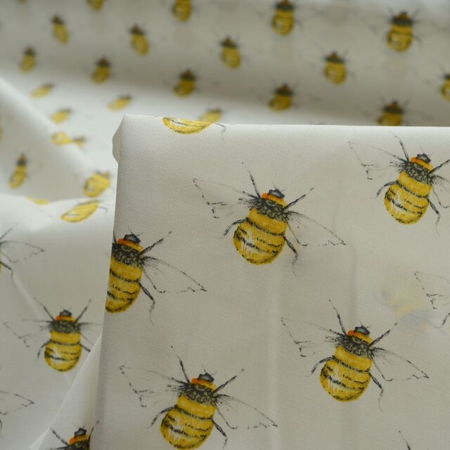 Poplin Print - Bumble White